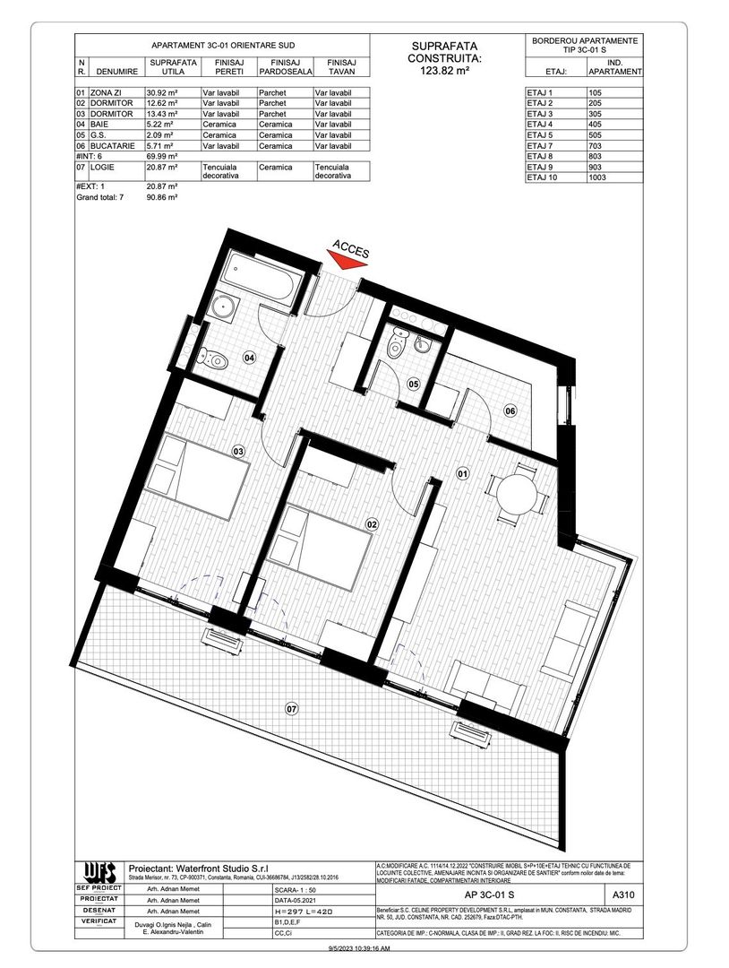 Tomis Plus - Celine Elegance - Vânzare apartament cu 3 camere, etaj 5. - Poză 6