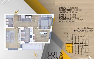 Decomandat Nzeb 2 bai Ansamblu premium Titan Metrou STB Parcul Teilor - Schiță 5