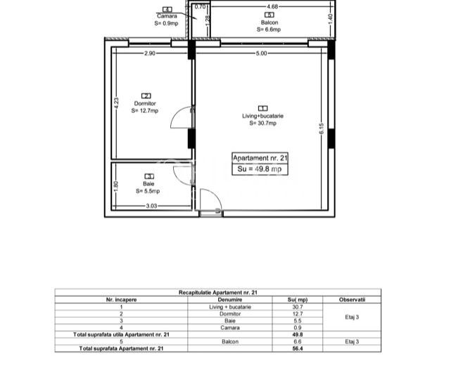 Dezvoltator | Apartament 2 Camere | 47 mp | Parcare Zona Eroilor - Poză 12