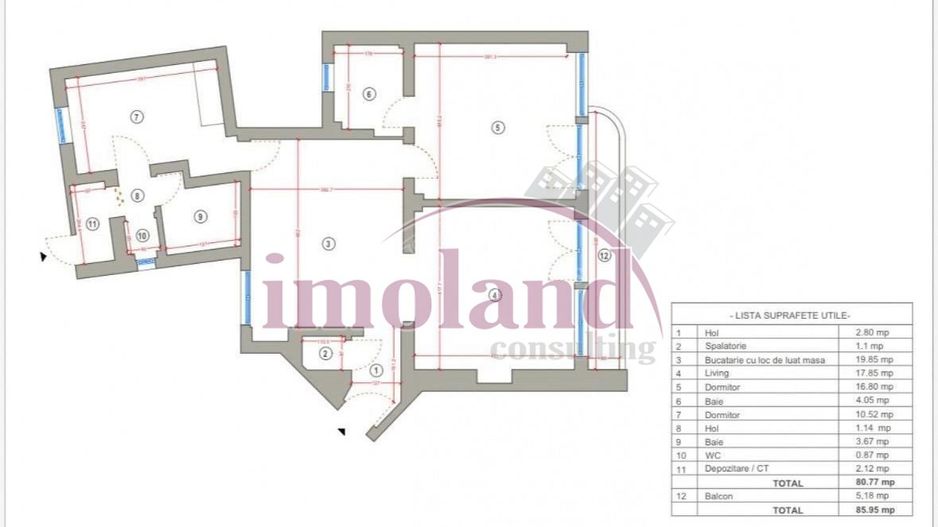 Apartament spectaculos cu 3 camere - Strada Mircea Vulcănescu - Schiță 19