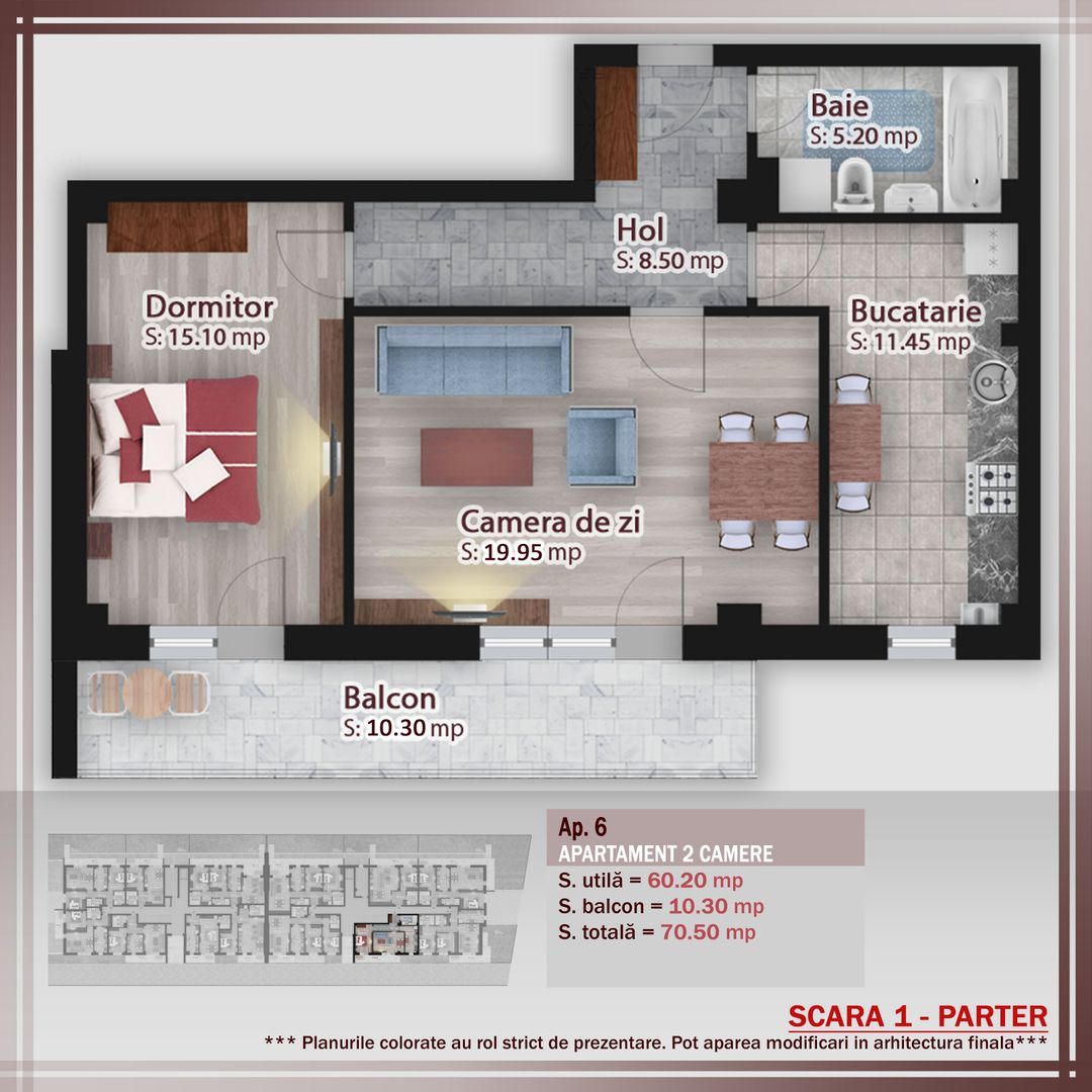 2 camere decomandat -oferta lansare proiect Pallady - Schiță 1