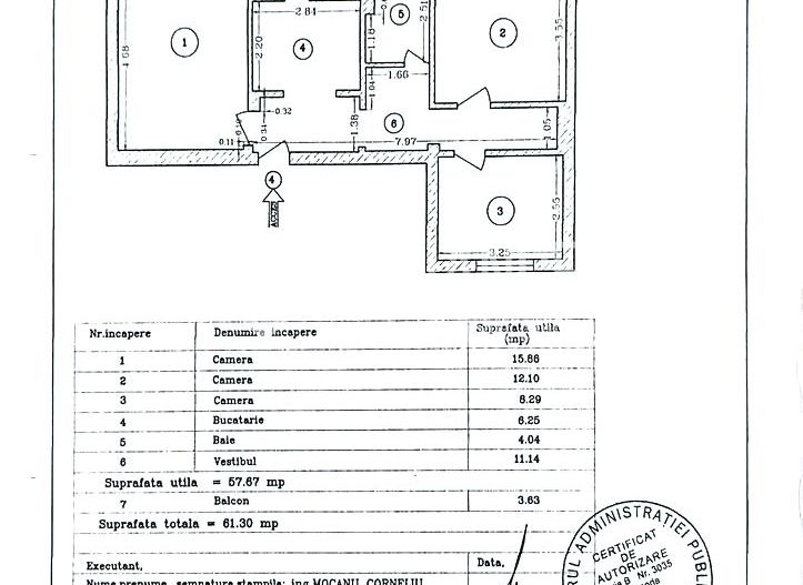 Inel 1(COD 05) -  | Open House 29 Martie | 3 Camere Decomandat - Schiță 3