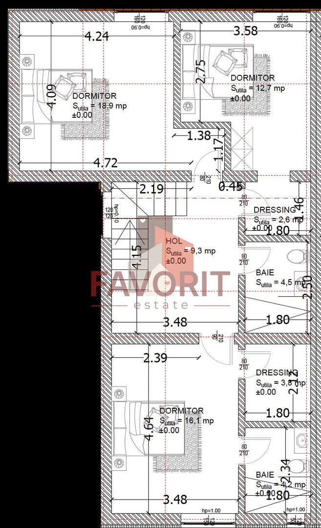 Pozitie centrala. La asfalt. Toate utilitatile - Schiță 10