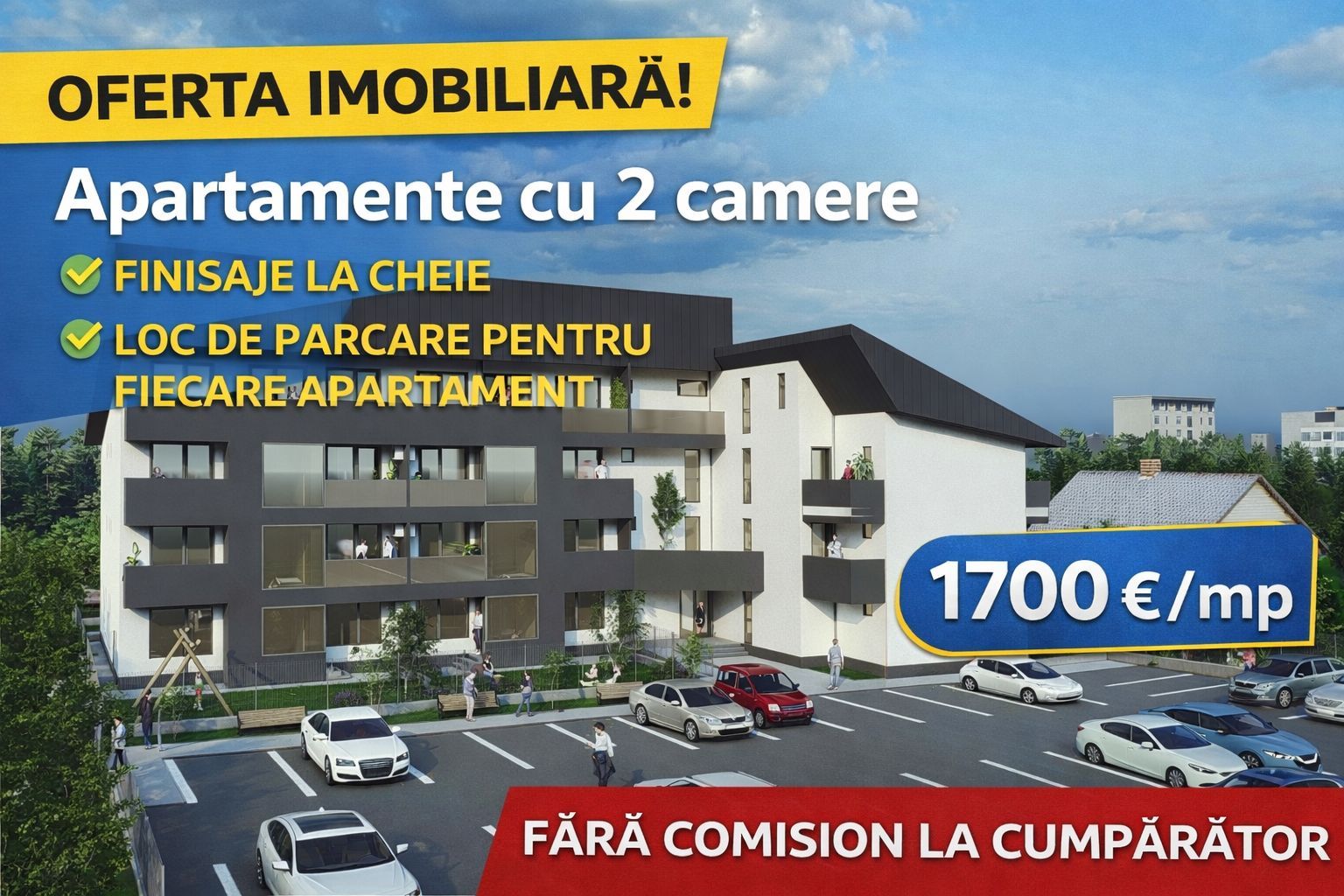 APARTAMENT NOU - 2 camere, 60 mp, ETAJ 2, Complex LOGICENT; - Poză 1