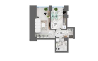 Apartament cu 1 cameră ,Lux,Priveliște deosebită - Schiță 4