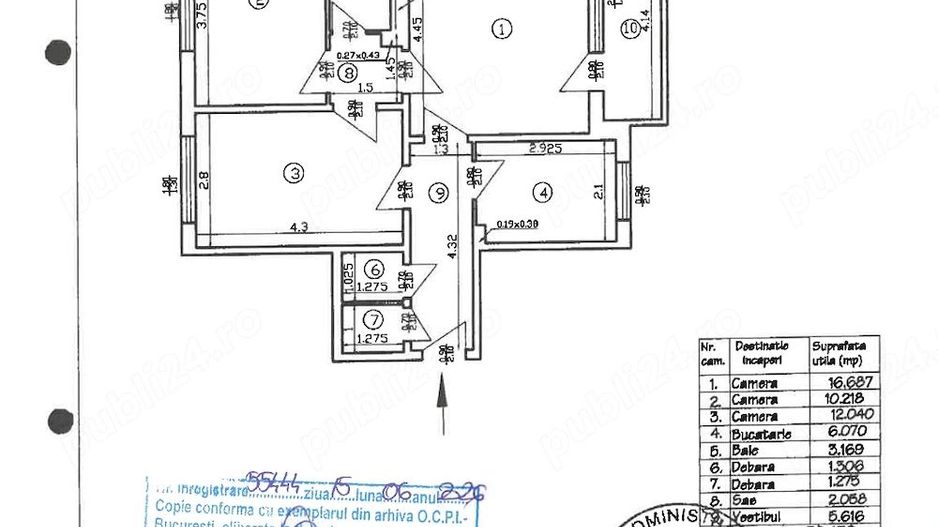 de vanzare apartament 3 camere - Poză 7