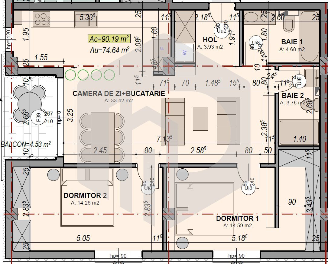 Turnisor | Apartament 3 camere - 74.64 mpu | Etaj 3 | DEZVOLTATOR - Poză 1