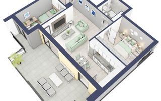 Apartament 3 camere | Balcon 27.3 mp | Etaj 3 | Turnisor - Poză 4