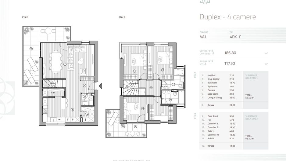 Duplex 4 camere | Proiect Nou | Gated-Community | Pipera - Schiță 3