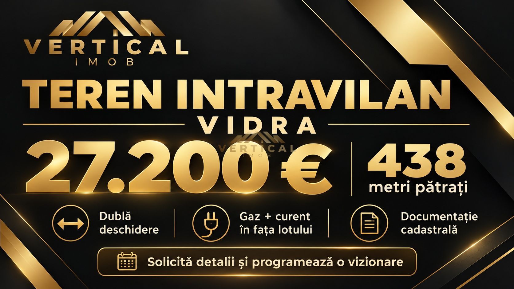 Teren intravilan Vidra, 438 mp | Dublă deschidere | Gaz și curent - Poză 2