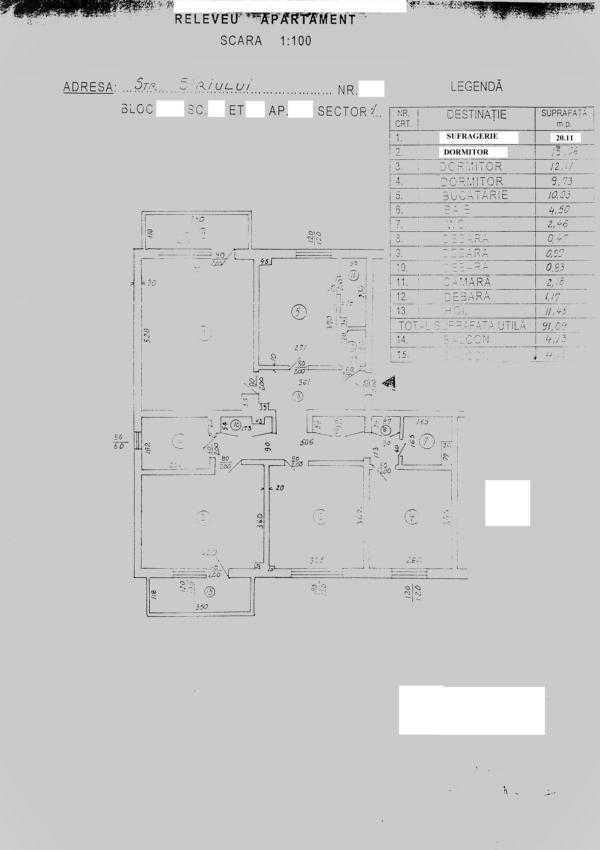 APARTAMENT 4 CAMERE | DECOMANDAT | AVIATIEI - Schiță 8