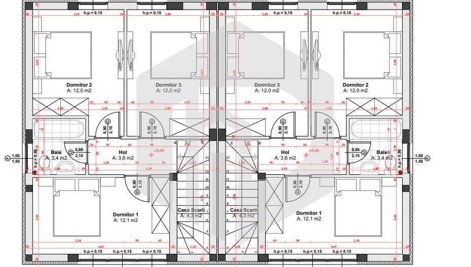 Duplex 4 Camere 2 Bai 2 locuri de parcare - Teren generos - Poză 8