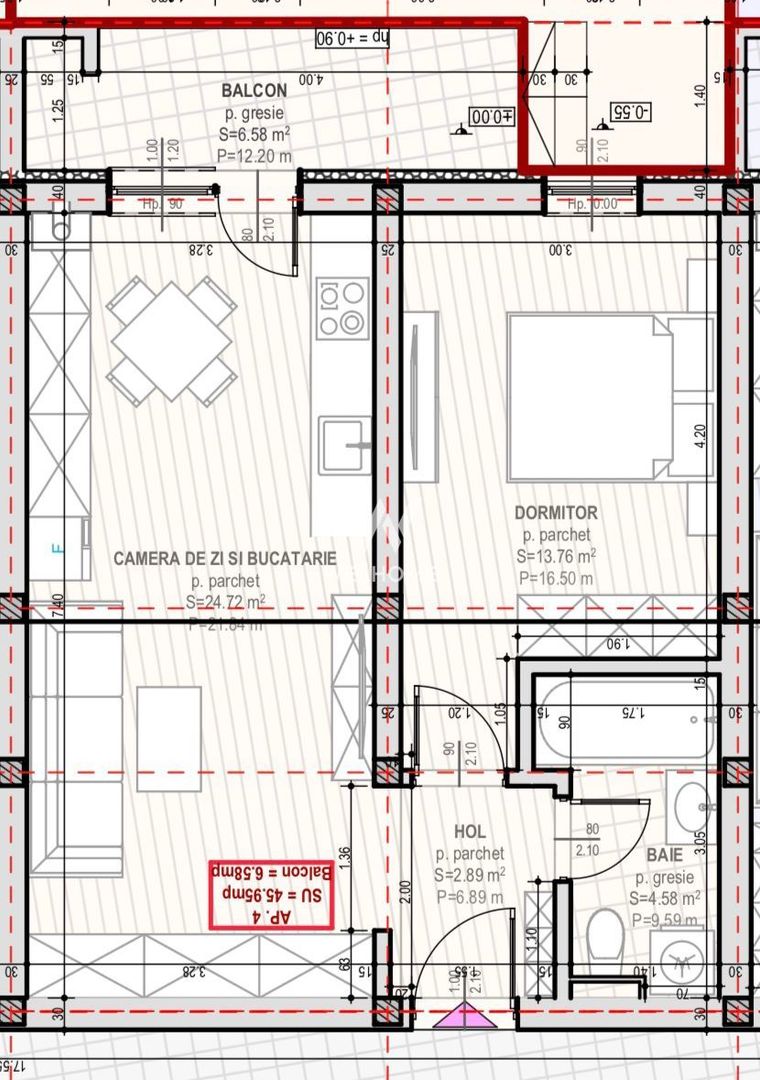 Apartament 2 camere 46 mp - zona Unirii, Selimbar - Poză 7