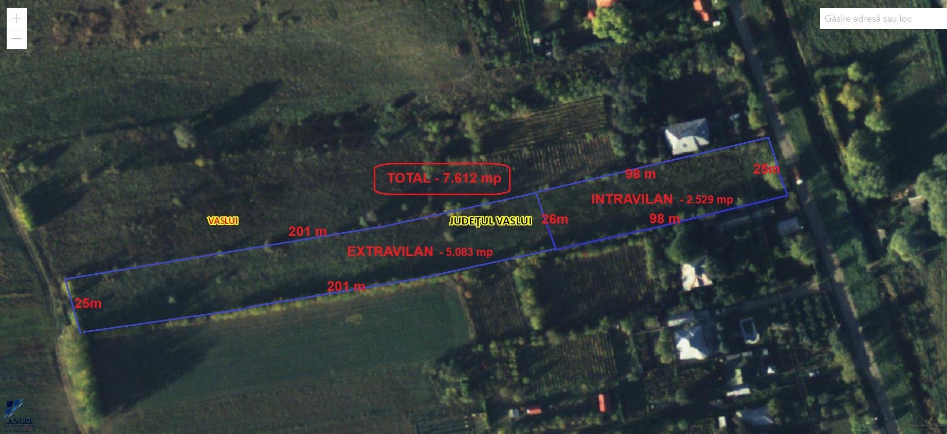 INVESTIȚIE - Teren 7.500 mp, intravilan + extravilan, str. CASTANILOR; - Poză 2