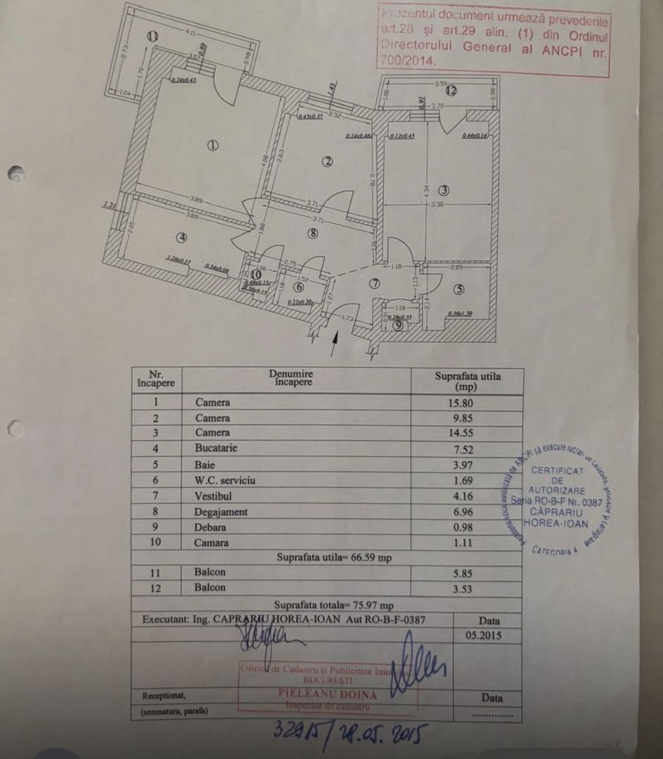 Apartament 3 camere, 76mp, 2 balcoane, 2 bai, bloc '81 – Dristor - Poză 9