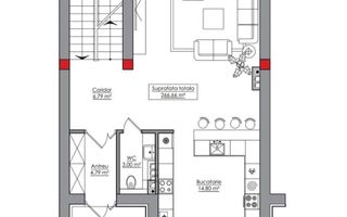 Vânzare, townhouse, 3 nivele, 6 camere, str. Salcîmilor, com. Stăuceni - Poză 12