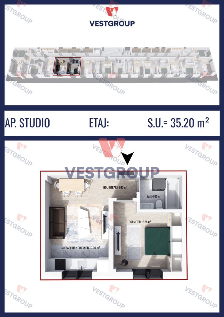 Apartament 1 camere Proiect Weiner 5 Chiajna Vest Group - Poză 1