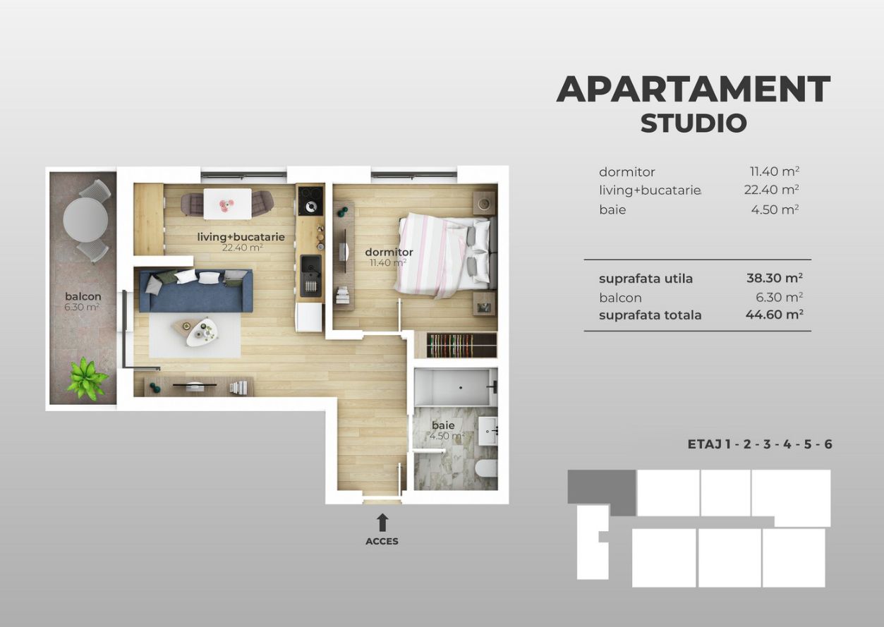 Apartament modern, 2 camere, bloc finalizat, zona Grand Arena Mall - Poză 7