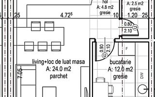 Apartament 3 camere + gradina 50 mp, la cheie , Cristian - Schiță 10