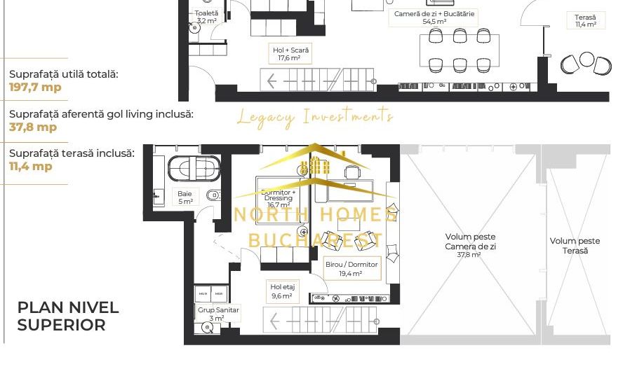 Loft 4 camere, 2 dormitoare si birou, 3 bai, terasa - Zona Floreasca - Poză 24