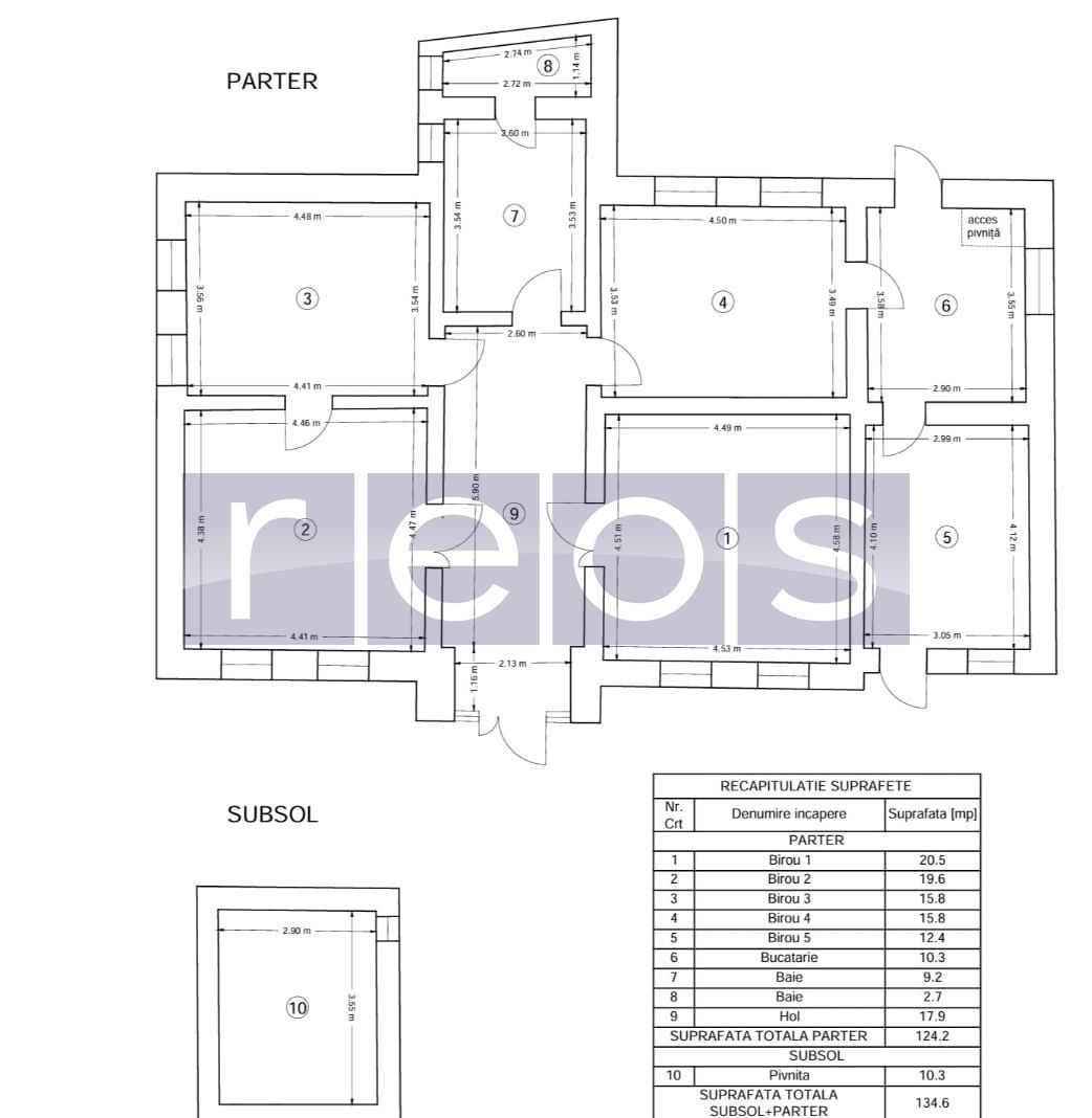 INCHIRIERE SPATIU COMERCIAL IN VILA -PARTER | UNIRII | 124MP | PARCARE - Schiță 15