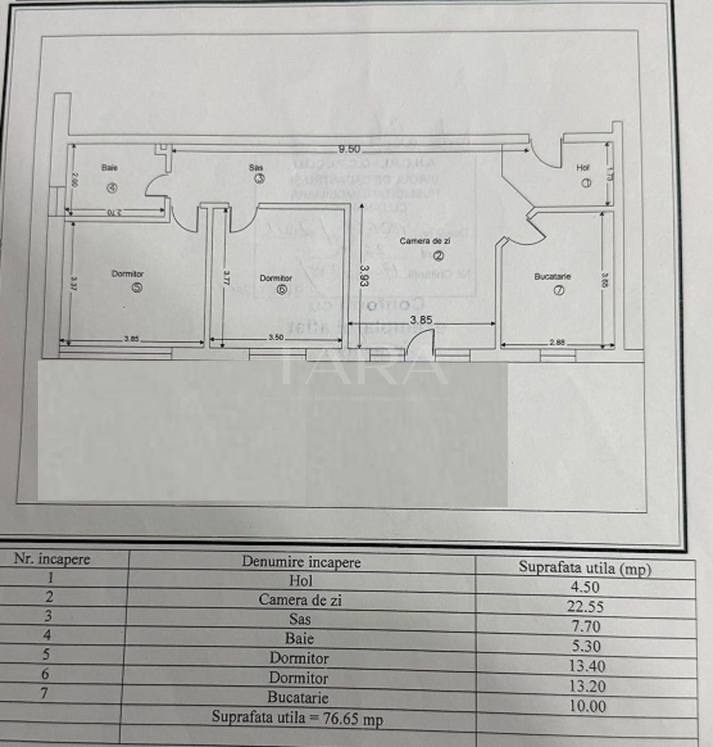 Apartament spațios 3 camere, parcare inclusă, zona Poligon, Florești. - Poză 9