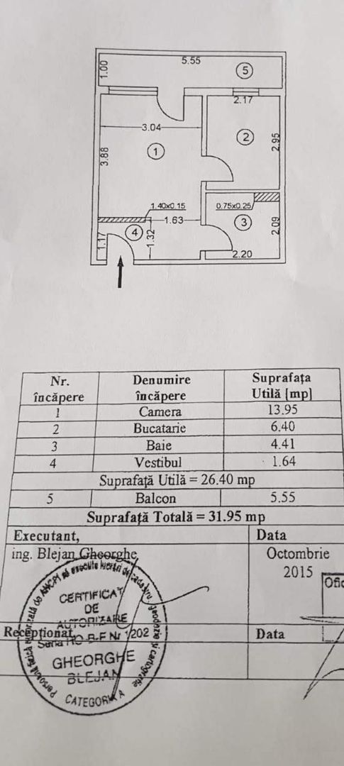 Garsoniera - Zona Grand Arena.  Cu Centrala. An 2015 - Poză 10
