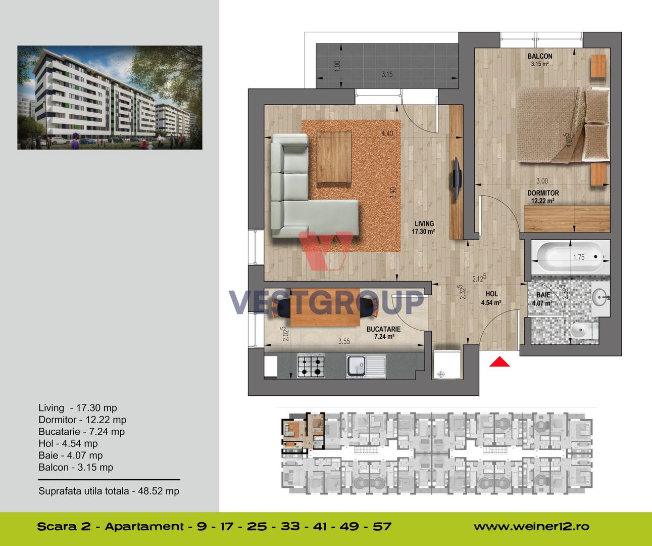 Apartament 2 Camere Weiner Residence Militari Direct Dezvoltator - Poză 14