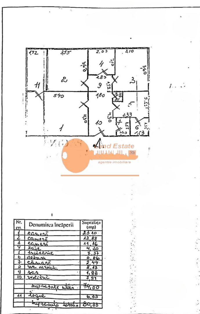Apartament 3 camere | Cartier 13 Septembrie | Etaj 1 | Ideal locuire sau investiție - Schiță 12
