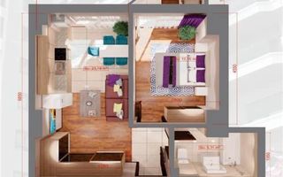 Royal Town - 2 camere open space - intabulat - etajul 1-loc de parcare - Poză 1