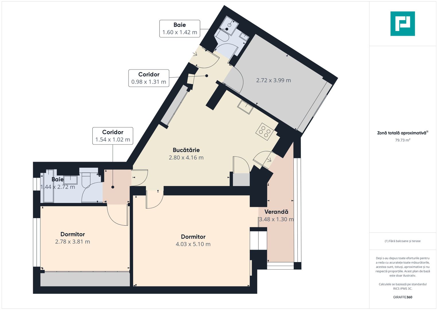 Apartament 3 camere, etajul 1, zona Alfa - Poză 12