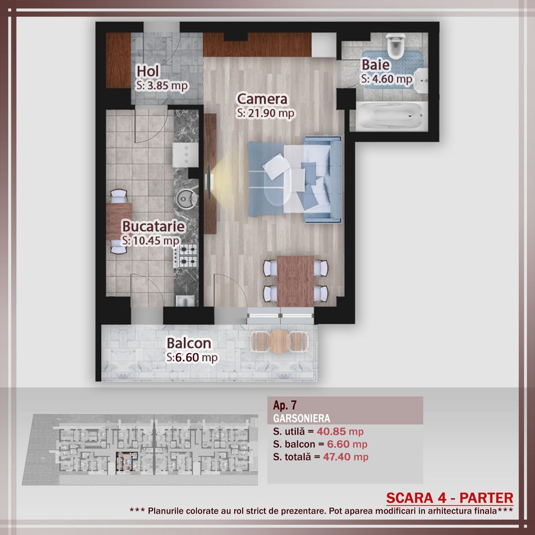 Garsoniera spatioasa -oferta lansare proiect Pallady - Schiță 1