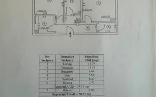 Apartament 2 camere Bloc nou 200 m Metrou Dimitrie Leonida Berceni 100 - Schiță 26