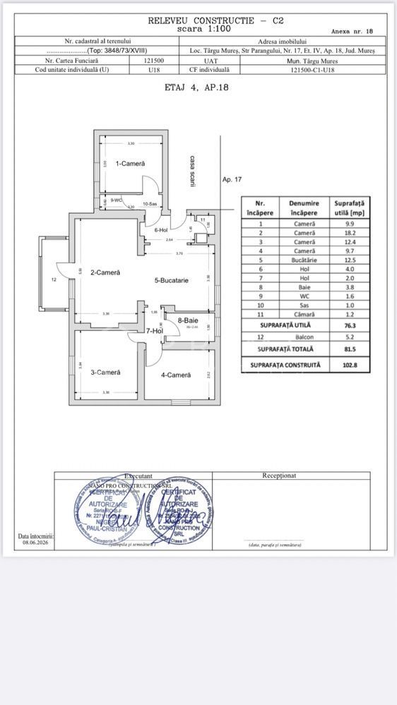 Apartament cu 4 camere | Suprafață generoasă 81mp  | Dâmbu Pietros - Poză 14