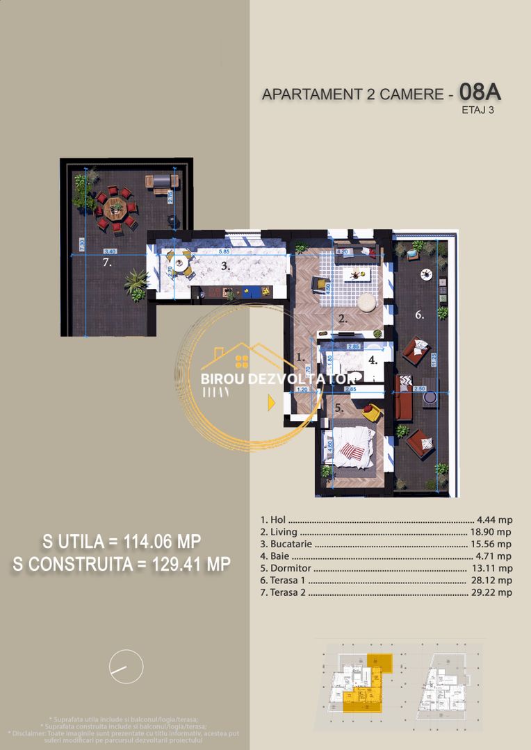Premium Penthouse zona verde Parc STB Metrou 1 decembrie Pret promo - Schiță 3
