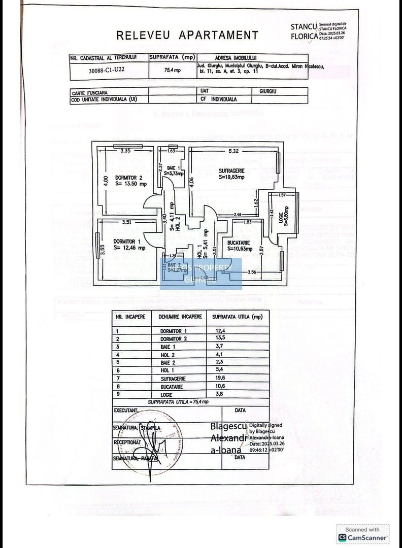 Apartament 3 camere de vânzare – Miron Nicolescu - Schiță 11