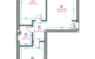 Apartament 2 camere cu bucatarie inchisa- Selimbar zona Lidl. - Schiță 4