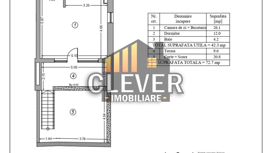 Ap 2 camere Finalizat | Gradina 21mp | Parcare Inclusa | Pallady - Schiță 6