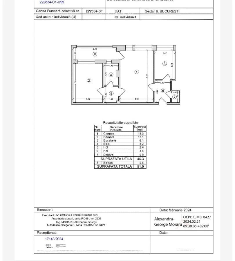 Apartament 2 camere de vânzare – Militari, zona Lujerului - Poză 10