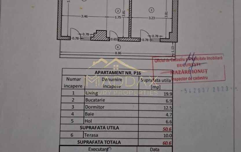 Apartament 2 Camere Decomandat | Central Address Residence | Parter Înalt - Schiță 7