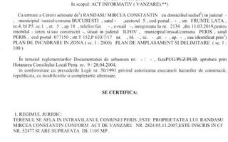 Teren intravila 1105 mp | Peris | 15.000 EUR - Poză 3