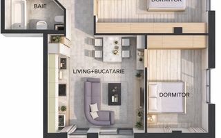 Ap 3 camere -Tautului Residence- zona Parcul Poligon SubCetate - Schiță 10