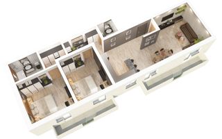 Apartament 3 camere | Constructie noua | Balcon | 78 MPU - Poză 2