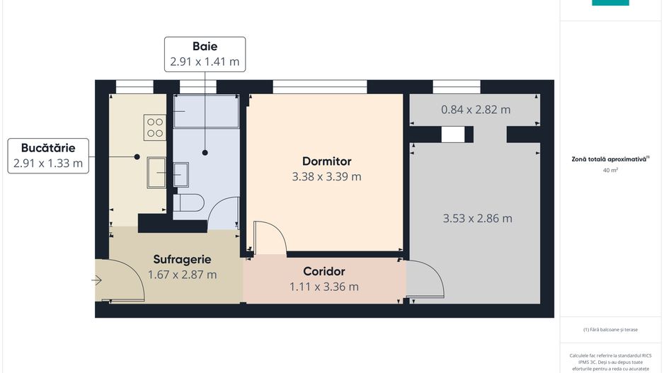 Apartament 2 camere complet utilat și mobilat - Poză 6