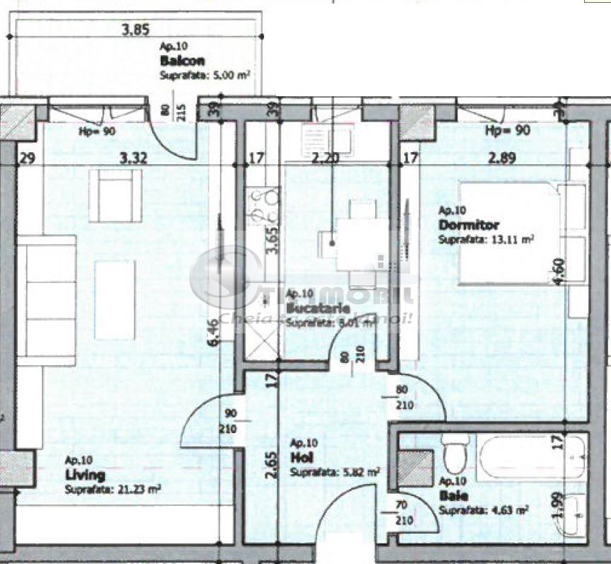 NOU PLATOU GALATA  APARTAMENT 2 CAMERE 57MP - 80,000 € - Poză 2