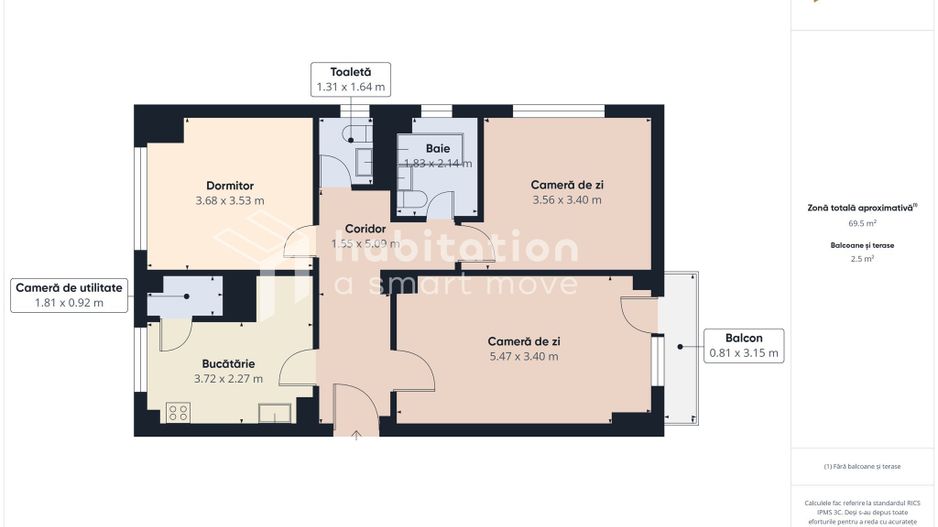 3 camere decomandat | Etaj 2 | Bloc 1990 | Zona Simion Bărnuțiu - Poză 25