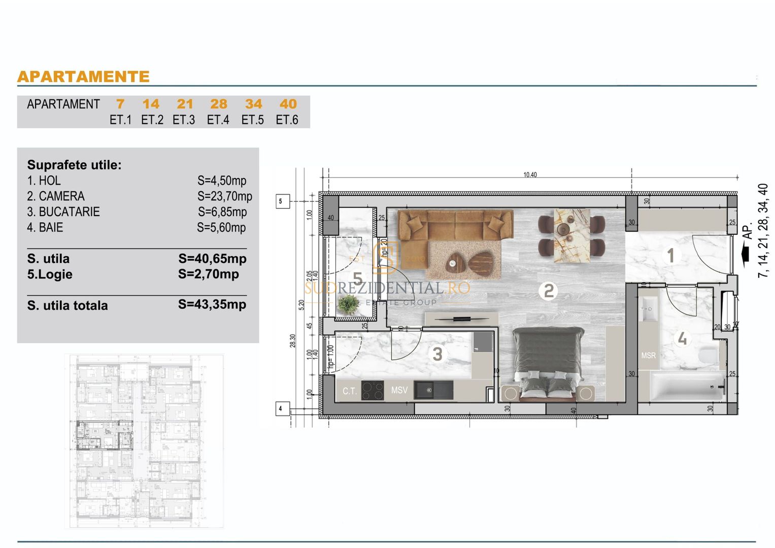 Garsoniera in bloc nou, finisat premium-zona Bd Brancoveanu, Sector 4 - Schiță 8