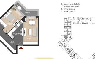 VANZARE 2 CAMERE | TERASA | STRAULESTI | PISCINA PRIVATA A COMPLEXULUI - Schiță 9