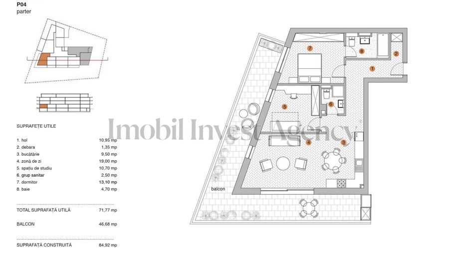 Apartament 3 camere de vanzare Pipera in bloc cu vedere la lac - Schiță 16