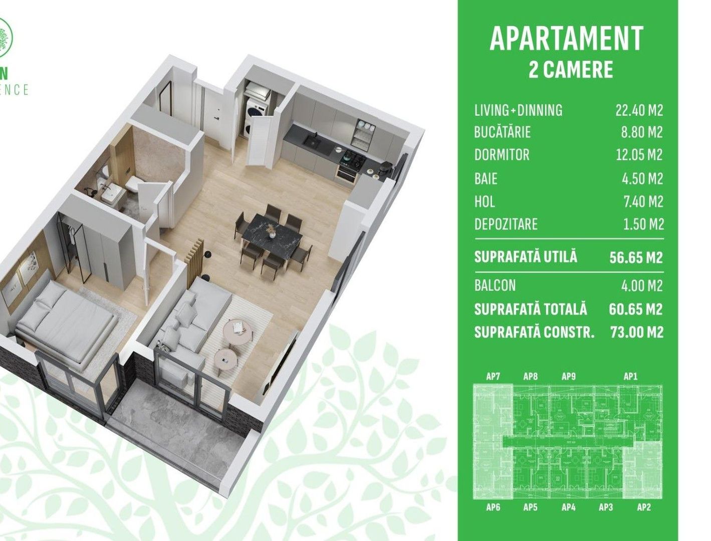 Apartament 2 Camere Otopeni – Libertății| Piscină Privată - Poză 13